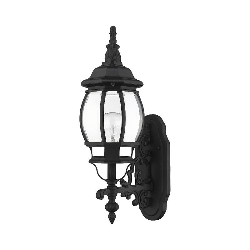 Livex Lighting 7520-13 Frontenac Traditional 1-Light Outdoor Wall Lantern with Clear Beveled Glass Shades, 21" x 7" x 21", White - Image 3